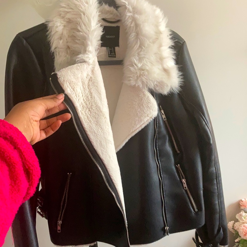 Faux Fur Moto Jacket